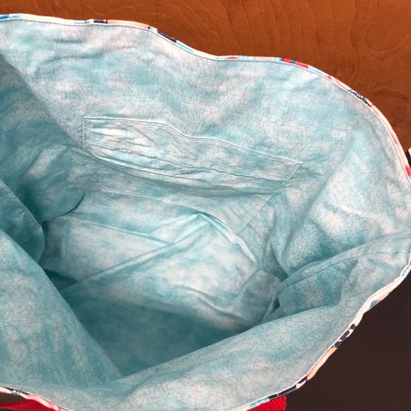 Gnome Canvas Tote Bag Large 4th of July Red White Blue Patriotic Flag - Picture 2 of 3